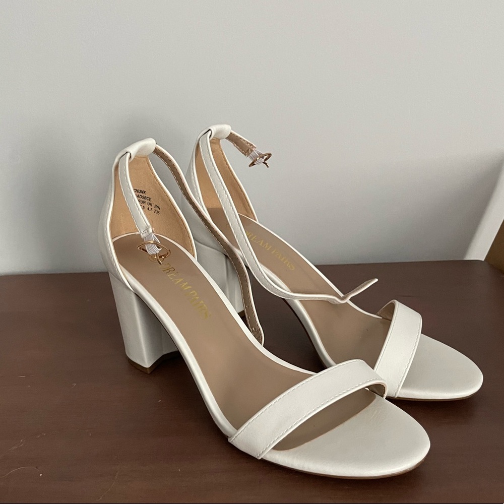 White Strappy Heels